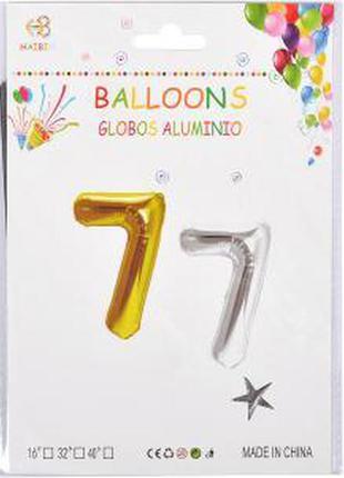 Шарик фольгированный цифра 7 серебро