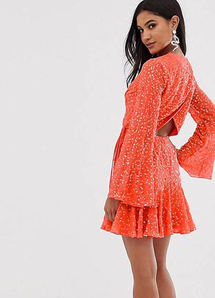 Яркое неоновое платье asos design в мелкие паетки! комфортное и стильное!4 фото