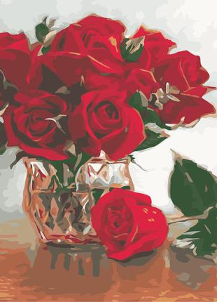 Художній творчий набір, картина за номерами рожеві троянди, 40x50 см, «art story» (as0521)