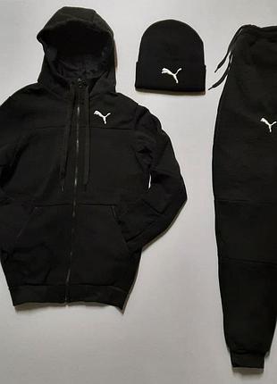 Спортивный костюм утепленный на флисе + шапка