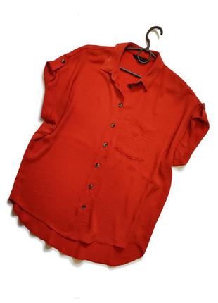 Блуза рыжая без рукавов удлинённая