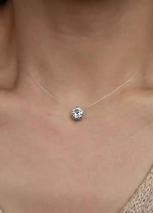 Камінь на волосіні кристал микродермал камінчик чокер підвіска кулон