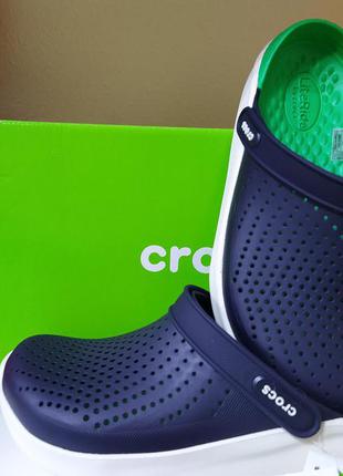 Сабо crocs literide clog greylightgreen (зелена п'ятка)