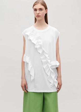 Блузка топ майка белого цвета cos