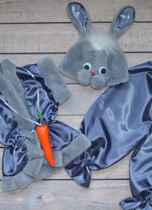 Карнавальный костюм класса люкс "серый зайчик" , серый заяц, зая, 1-3 года