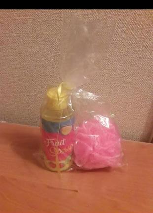 Подарунковий набір dolce vita: гель для душу 250 мл і губка банна рожева подарунок на новий рік