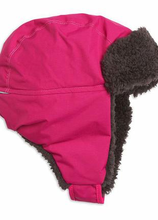 Fix lindex шапка вушанка дитяча дівчинці 48-50 р 1-2-3 р малинова авіатор хутро