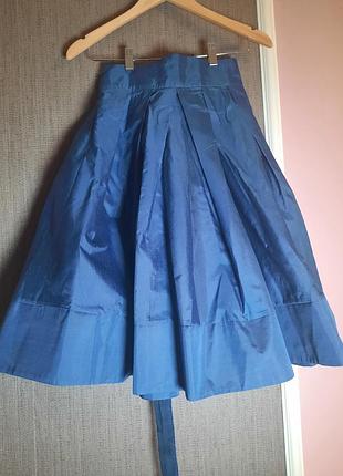 Святкова спідниця з тафти в складки з бантом з