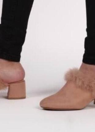 Акція!!! шльопанці шльопанці сабо мюли з натуральним хутром.2 фото