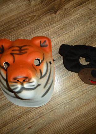 Новорічні маски тигр, собачка (ведмедик)