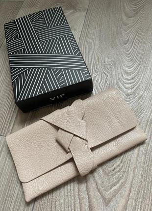 Новый пудровый кошелёк клатч из натуральной кожи bags.etc vif4 фото