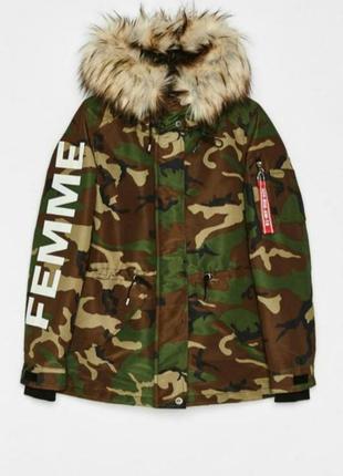 Куртка цвет милитарь bershka