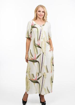 Плаття алеся ак-229 льон зелене листя