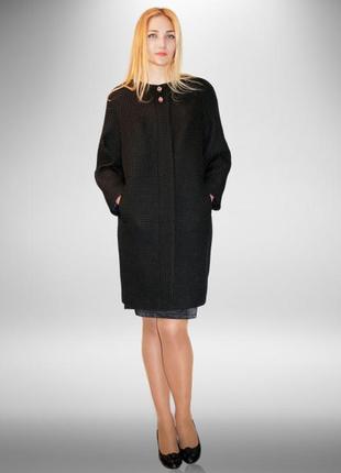 Пальто алеся лю-6 вафельное /черный