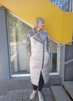 Жилет олеся юв-15/1-1 сірий /клітина/єнот