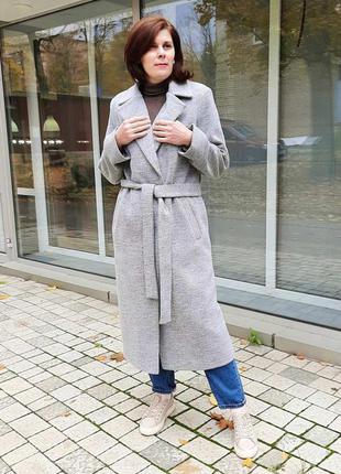 Пальто алеся юв-5-5 шерсть серый меланж (италия)
