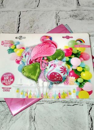 Воздушные шарики, набор фламинго1 фото