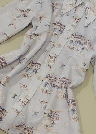 Женская рубашка винтаж лавандового цвета из 70х с острым воротником сорочка вінтаж з гострим коміром  ретро винтажном стиле3 фото