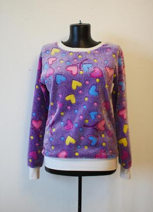 Світшот джемпер фіолетовий светр з сердечками )))