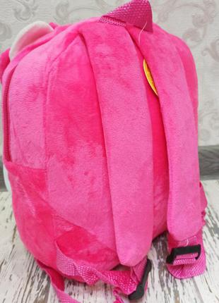 Рожевий дитячий плюшевий рюкзак для дівчинки хеллоу кітті (hello kitty), дошкільний рюкзак-іграшка2 фото