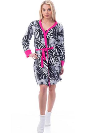 Розмір m (44). жіночий піжамний комплект двійка, халат, нічна сорочка пеньюар,сіро-рожевий, туреччина5 фото