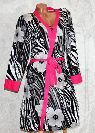 Розмір m (44). жіночий піжамний комплект двійка, халат, нічна сорочка пеньюар,сіро-рожевий, туреччина3 фото