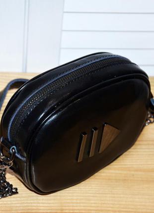 Черная женская кожаная сумка на пояс и через плечо, напоясная стильная сумочка3 фото