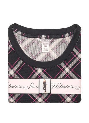 Розмір xl (50-52). чорна жіноча термо піжама victoria's secret, кофта та штани, домашній костюм ромби4 фото