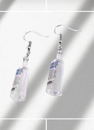 Серьги серёжки бижутерия с vodka