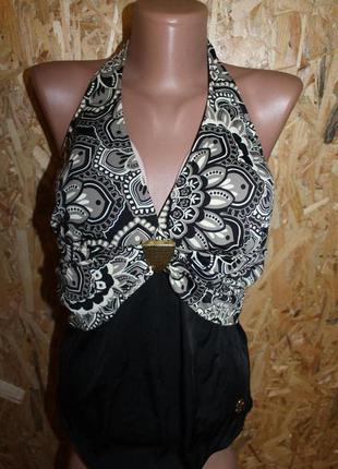 Eur 44 стильний купальник з брошкою . новий