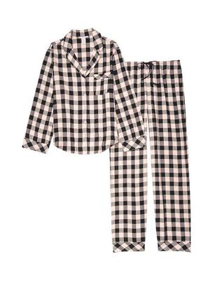 Размер m (46-48). хлопковая женская пижама victoria's secret, фланелевый домашний костюм в клетку вики сикрет3 фото