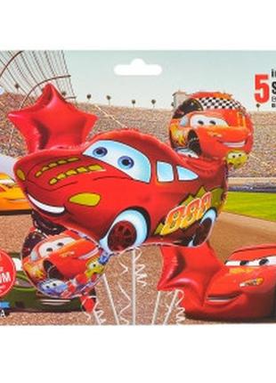 Шарик фольгированный «набор из 5 шт - тачки»
