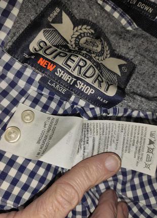 Стильная нарядная фирменная рубашка стрейч бренд.superdry.м-л.7 фото