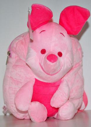 Розовый детский плюшевый рюкзачок для девочки, дошкольный рюкзак-игрушка пятачок
