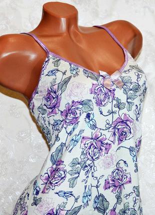 Большой 52-54 размер (2xl). красивая женская ночнушка, сорочка на бретелях, трикотажная рубашка с кружевом3 фото