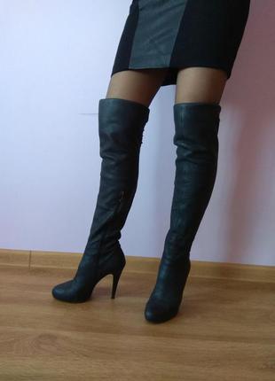 Шикарные натуральные сапоги ботфорты 38 размер италия