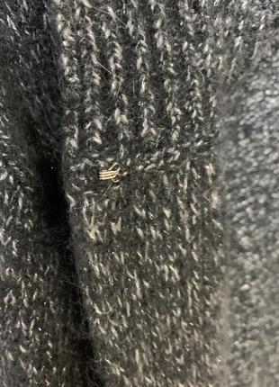 Шерстяная накидка gant женская пончо свитер серая8 фото