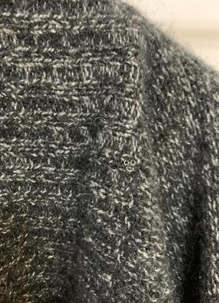 Вовняна накидка gant жіноча пончо светр сіра7 фото