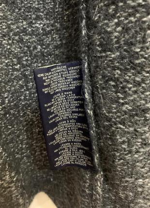 Вовняна накидка gant жіноча пончо светр сіра5 фото