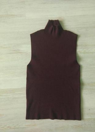 Безрукавка zara трикотаж колір марсала