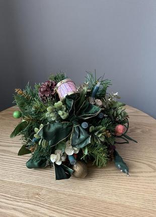 Новогодний букет с гирляндой.