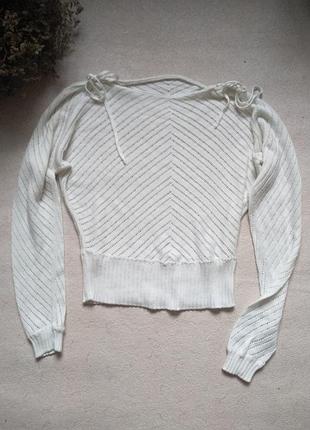 В'язана укороченая кофта кажан