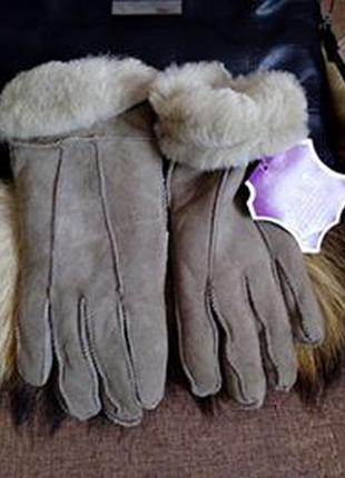 Жіночі теплі рукавички на хутрі (дублянка)