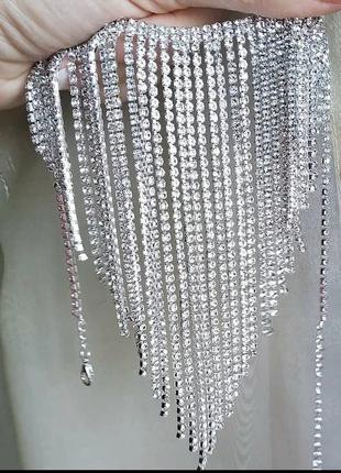 Чокер вечірній вечерний серебро колье ожерелье3 фото