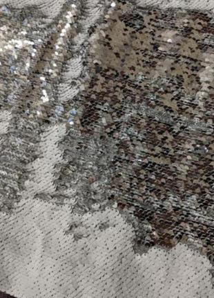 Міні юбка в паєтку, срібна блискуча6 фото