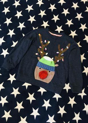 Кофта свитер новогодняя с оленем1 фото