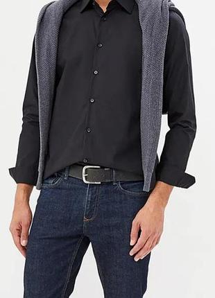 Сорочка чорна якісна чоловіча батал р.20