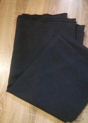 Темно сірий шматок / відріз костюмної тканини