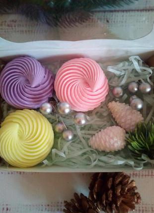 Подарочный набор мыла ручной работы "зефир новогодний"