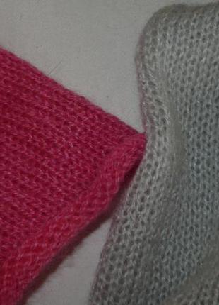 Мягкий приятный тёплый двухцветный шарф хомут баф снуд машинная вязка жіночий теплий хомут2 фото